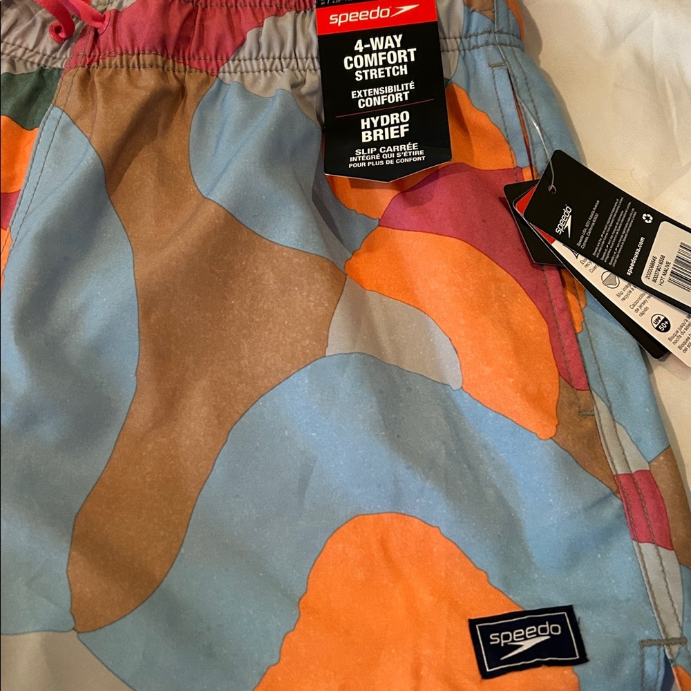 NWT Speedo Swim Trunks Size M Hydro Brief Lined 4-Way Stretch Comfort - Picture 8 of 8